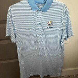Ryder Cup Nike Blue and White Striped Polo Shirt